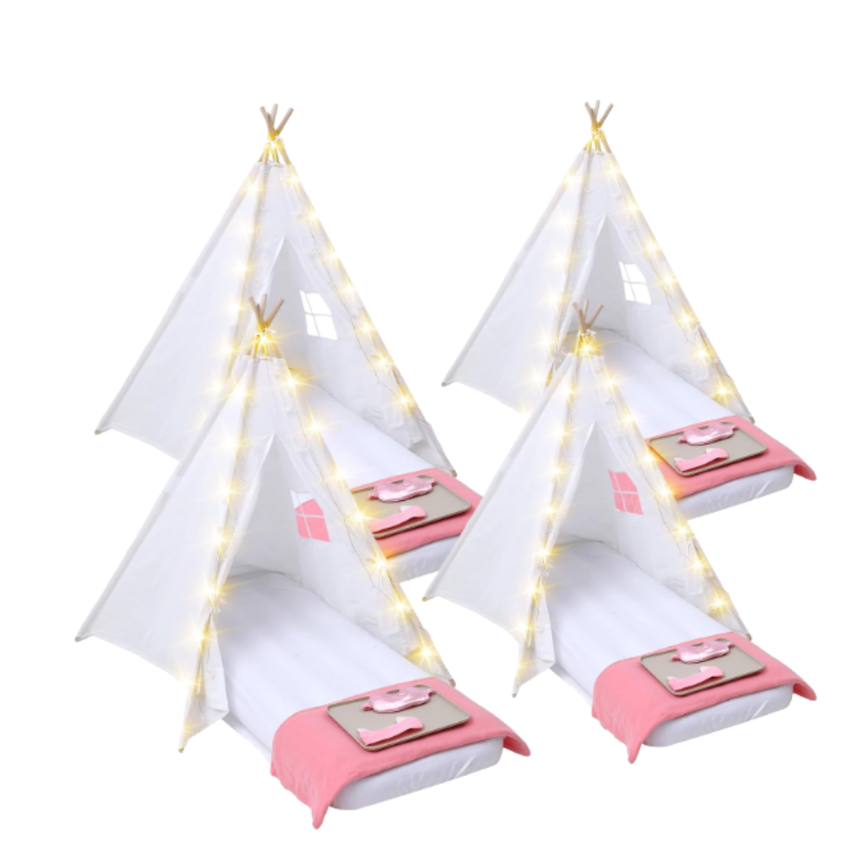 White Sleepover Teepee Tent Set
